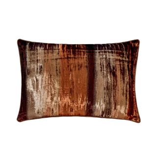 OEM Funda De Almohada Lumbar Decorativa Marr&oacute;n De 30 X 45 Cm (12 X 18), Funda De Almohada Rectangular Plisada De Terciopelo, Estampado Degradado De Estilo
