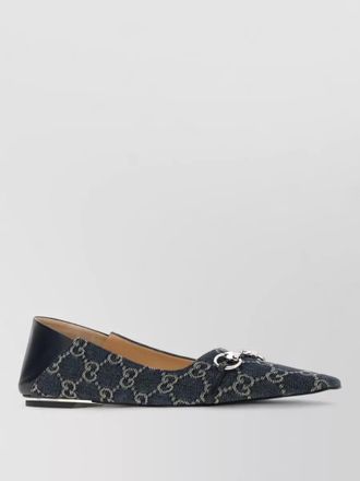 Gucci gg denim vittoria loafers buckle detail