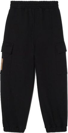 Fendi Embroidered Cotton Joggers - Black