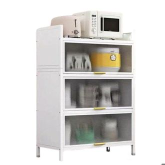 OEM Armario De Cocina - Sevencomfort - Buffet De Cocina - 4 Estantes - Metal - Blanco