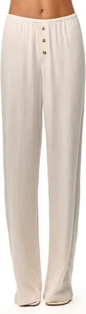 Naked Wardrobe Wide Leg Pants in Cream at Nordstrom, Size X-Large
