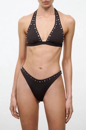 Staud Dana Bikini Bottom In Espresso Studs
