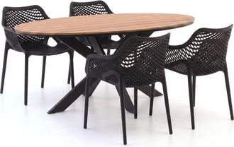 Forza Furniture Forza Ripi/Fidenza 180cm ovaal dining tuinset 5-delig stapelbaar
