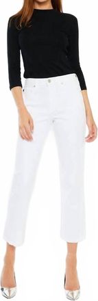 Kancan High Rise Cropped Straight Leg Jeans In White