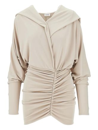 Andamane Grace hooded ruched mini dress - Toni neutri
