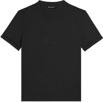 Freddy T-shirt Girocollo con Ricamo Traforato del Logo