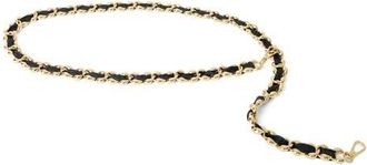 B-Low The Belt Alastor Chain Leather Belt in Black Gold at Nordstrom