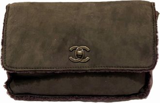 Chanel Mouton Brown Leather Clutch Bag (Pre-Owned)