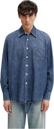 Our Legacy Above Shirt - Heren - Spijkeroverhemden - Blauw - L - Katoen - Overhemden