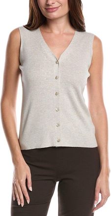 Forté Cashmere V-Neck Silk & Cashmere-Blend Vest