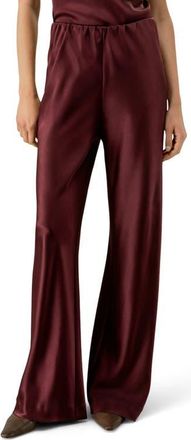 LilySilk Womens Straight-Leg Silk Satin Pants in Pinot Noir at Nordstrom, Size 10