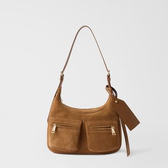 Furla Lynette Borsa A Spalla M Toni Cognac Marrone Camoscio Donna