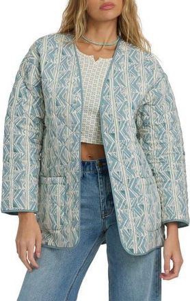 Billabong Day Dreamin Quilted Poplin Shacket in Mason Blue at Nordstrom Rack, Size X-Small
