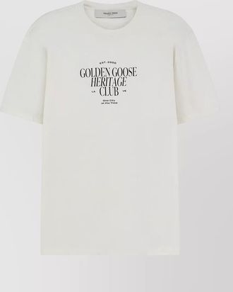 Golden Goose cotton logo print crew neck t-shirt