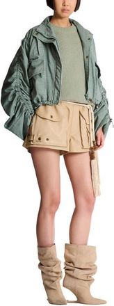 Balmain Cotton gabardine parka in Green at Nordstrom, Size 34 Eu