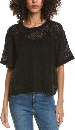 Johnny Was Textured Mesh Boxy Top