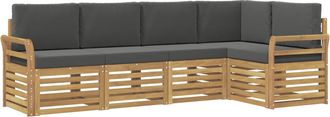 vidaXL Set Di Divani Da Esterno 5 Pz Bianco E Antracite Poliestere Vidaxl