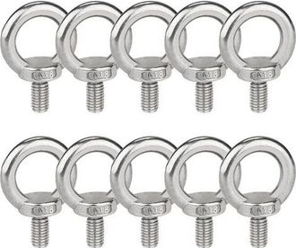 OEM Pernos De Ojo M8, Ojales De Elevaci&oacute;n, Tornillos Roscados Externos De Acero Inoxidable 304, 10 Ojales De Elevaci&oacute;n, Pernos De Ojo Redondos, Adecuados 