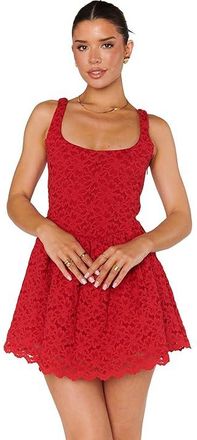 Show me your Mumu Ricci Skort Dress Womens Dress Red Lace : LG, Cotton/Lace/Nylon