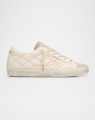 Golden Goose Super-Star Pearly Quilted Leather Low-Top Sneakers