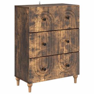 vidaXL Cajonera Roble Ahumado 66 X 34,5 X 90 Cm Madera De Ingenier&iacute;a Vidaxl