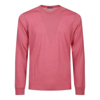 Drumohr Round-neck Knitwear, male, Pink, Size: 2XL Crewneck Sweater