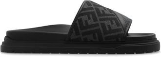 Fendi Sliders, male, Black, Size: 10 US Diagonal Slides