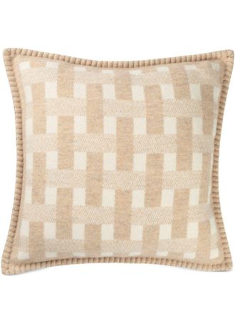 Johnstons of Elgin basketweave wool cushion - unisex - Merino/Cashmere - One Size - Neutrals