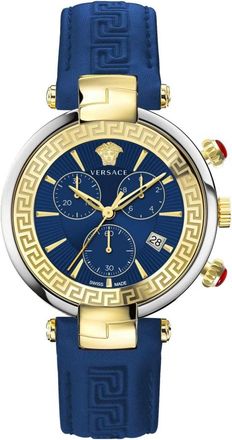 Versace Revive Chrono Restyling - Dames - Horloges - Blauw - ONE Size - Leer - Accessoires