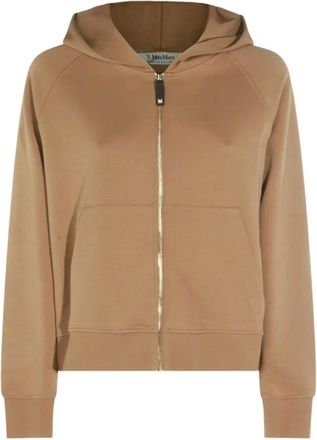 Max Mara Hoodies & sweatvesten, Dames, Bruin, L, Zip-through Sweatshirt