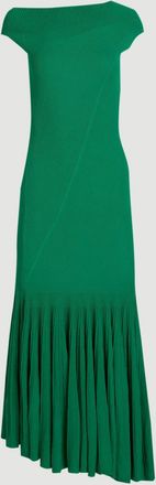 Karen Millen Womens Sheer Detail Pleated Knit Midi Dress - Green viscose - Size X-Small