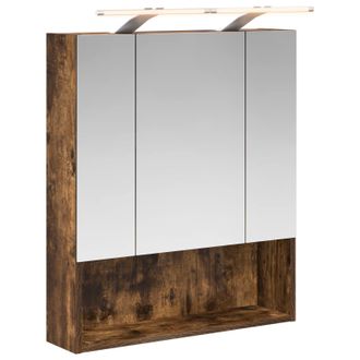 vidaXL Armario Con Espejo De Ba&ntilde;o Roble Ahumado 60 X 14.5 X 70 Cm Vidaxl