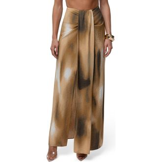 JLUXLABEL Flowing Elegance Maxi Skirt in Brown at Nordstrom, Size Small
