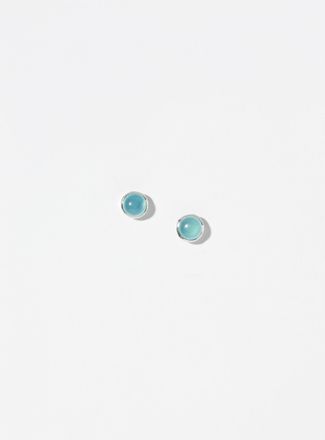 Clio Blue Womens Azure-blue small round earrings