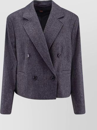 HUGO BOSS double-breasted wool blend blazer with peak lapels