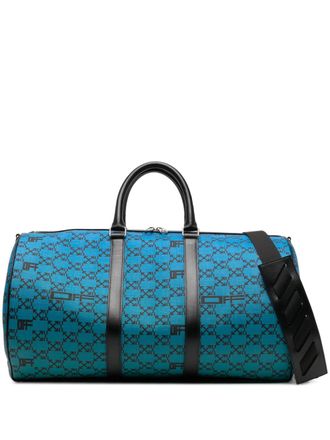 Off-white Arrows-motif leather duffle bag - men - Calf Leather - OS - Blue