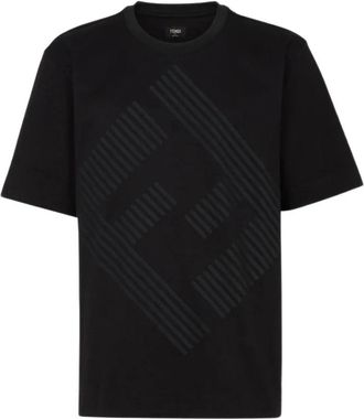 Fendi Shadow Motif T-shirt - Heren - Shirts - Zwart - M - Katoen - Tops
