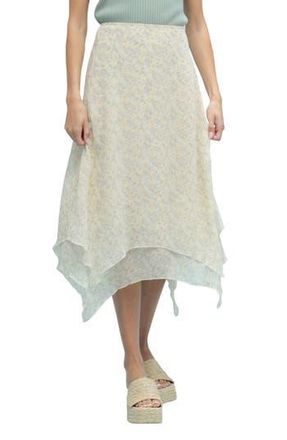 Wishlist Double Layer Midi Skirt in Lemon/Blue at Nordstrom Rack, Size Medium