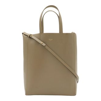 Celine Gray Leather Shoulder Bag Tote Bag (Pre-Owned)