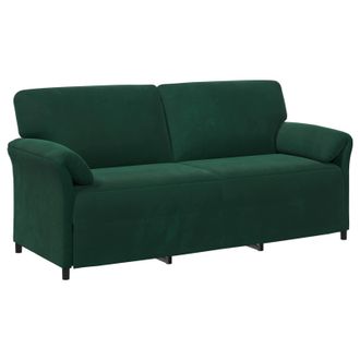 vidaXL Sof&aacute; De 3 Plazas Verde Oscuro 198 X 83 X 95 Cm Terciopelo Vidaxl
