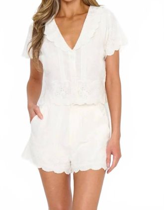 Show me your Mumu Womens Lyla Top In White Eyelet Embroidery
