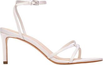 Black Suede Studio Miley 70 Satin Sandal in White Satin at Nordstrom, Size 39.5