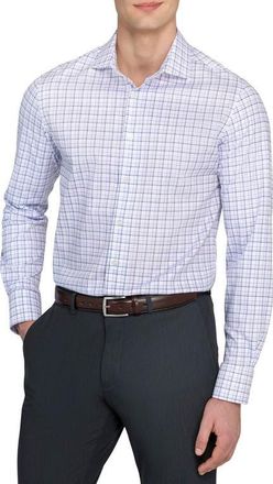 W.R.K Slim Fit Plaid Reworked Dress Shirt in White/Purple at Nordstrom, Size 16.5 - R