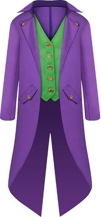 Generic Kids Retro Long Tuxedo Jacket Medieval Tailcoat Suit, Boys Girls Steampunk Vintage Victorian Gothic Frock Coat Renaissance Overcoat Helloween Costumes