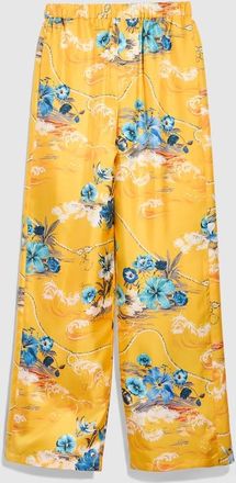 Gucci Printed Silk Twill Leisure Pants, Yellow, Ready-to-wear