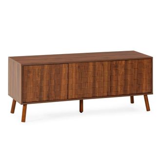 HOMN Mueble tv 3 puertas efecto Nogal