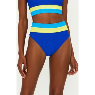 Beach Riot Heidi Stripe Bikini Bottoms in Riviera Colorblock at Nordstrom Rack, Size X-Large