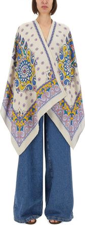Etro Cape With Daisies-Donna