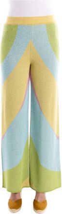Akep Jacquard Wijde Broek - Dames - Wijde Broeken - Veelkleurig - S - Katoen - Broeken