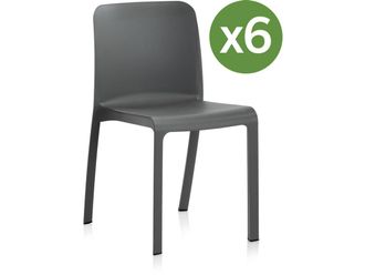 Shaf Set Di 6 Sedie Da Giardino Grana - Antracite